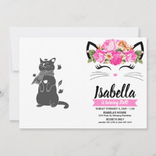 Invitation Cat in scarf prepares for winter-choose back color