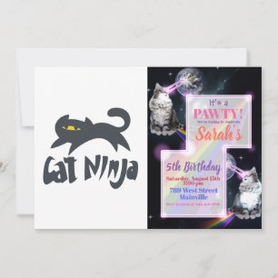 Invitation Cat ninja - Choisissez la couleur arrière - plan
