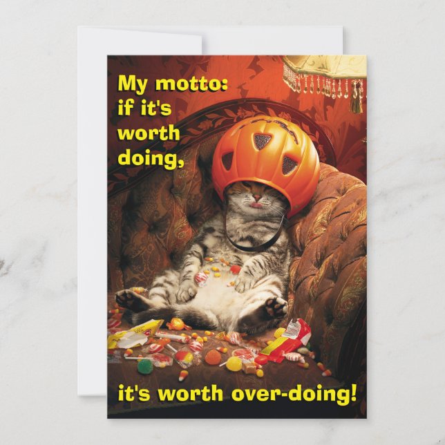 Invitation Cat Under Candy Bucket (Devant)