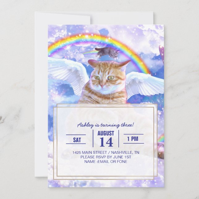 Invitation Cat Unicorn - Caticorn (Devant)