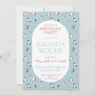 Invitation Cat & Wine Party - Art d'Anniversaire