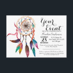 Invitation Catcher de dragage de Bohême en peinture d'aquarel<br><div class="desc">Ce chevalier de rêve bohème peint à la main et dans une aquarelle vibrante et colorée est parfait pour la femme branchée et élégante. Son imprimé cool et artistique est idéal pour de nombreuses occasions et cadeaux, pour vous-même, vos amis ou votre famille. Profitez de cette impression boho et hipster...</div>