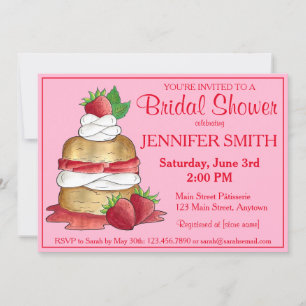 Invitation Câteau de pâtisserie aux fraises Dessert Fraises