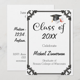 Invitation Catégorie de votre année Grand texte Graduation
