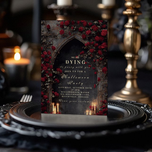 Invitation Cathédrale Black Rose Masquerade Gothique (Créateur téléchargé)