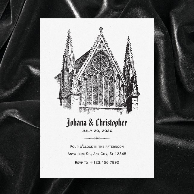 Invitation Cathédrale gothique mariage (Créateur téléchargé)