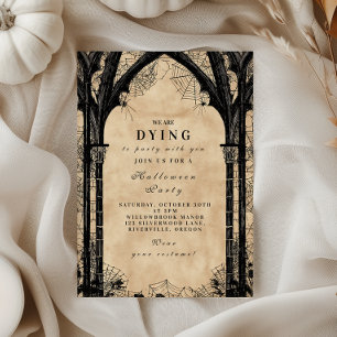 Invitation Cathédrale sombre Webs Halloween