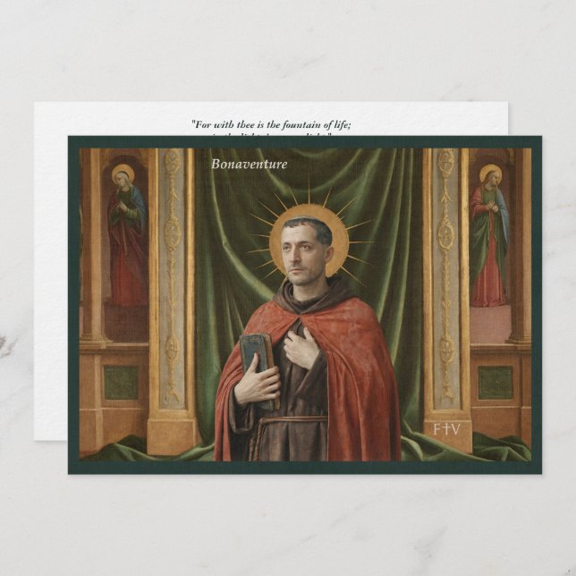 Invitation Catholic Art Postcard | Saint Bonaventure (Devant / Derrière)