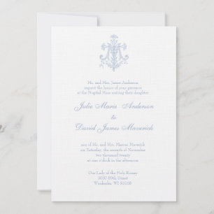 Invitation Catholique Élégant Religieux Marie Mariage