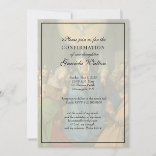 Invitation Catholique Élégant Sacrement de Confirmation