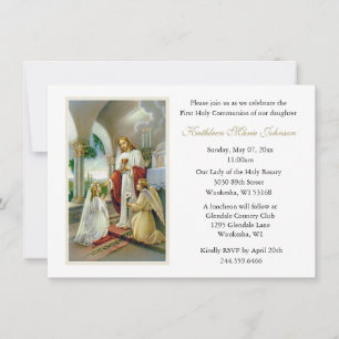 Invitation Catholique Jésus Fille première communion Invitati