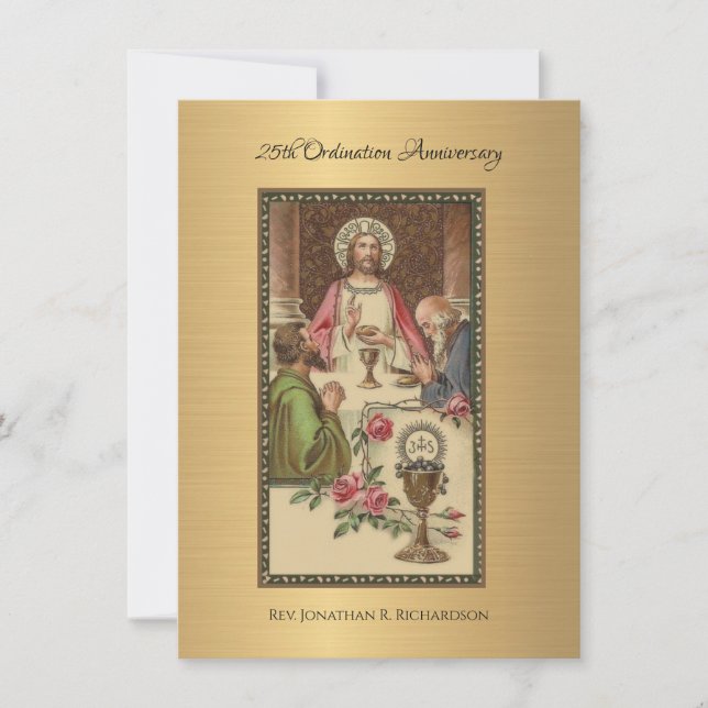 Invitation Catholique Ordination Anniversaire (Devant)