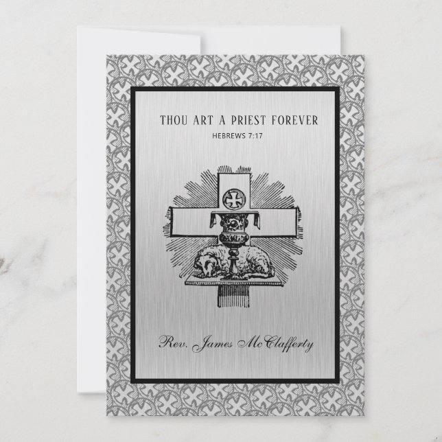 Invitation Catholique Ordination Anniversaire (Devant)