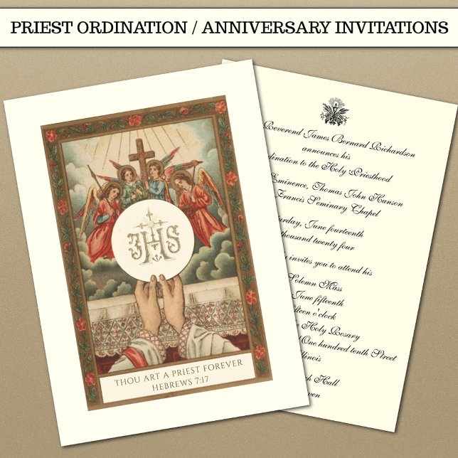 Invitation Catholique Ordination Anniversaire (Créateur téléchargé)