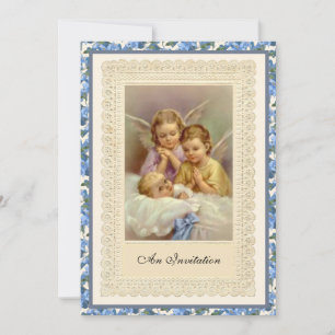Invitation Catholique Vintage Baptême Garçon Baptême Christen