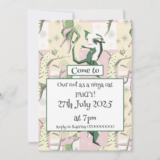 Invitation Cats de Ninja (Devant)