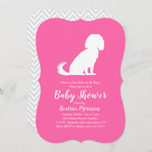 Invitation Cavalier King Charles Spaniel Chien Baby shower fi