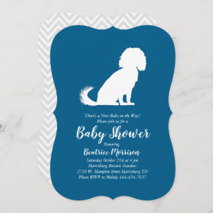 Invitation Cavalier King Charles Spaniel Chien Baby shower Ga