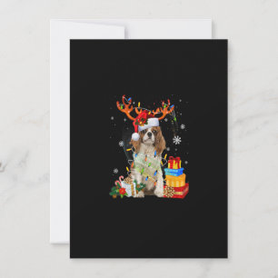 Invitation Cavalier King Charles Spaniel Christmas Reindeer S
