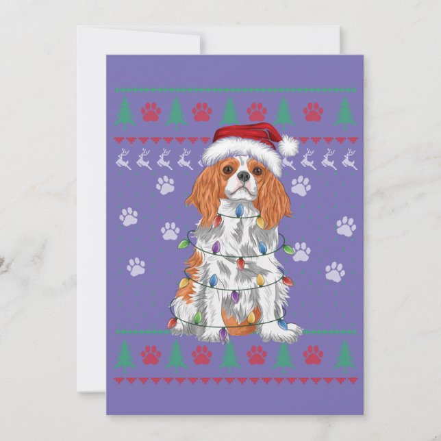 Invitation Cavalier King Charles Spaniel Christmas Ugly Sweat (Devant)