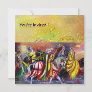 Invitation CAVALIERS, MUSIQUE DANS LA NUIT, étincelles jaunes