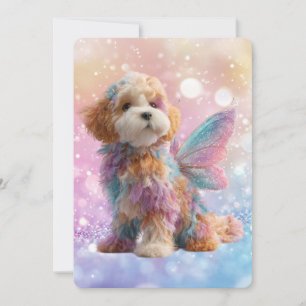 Invitation Cavapoo Cavoodle Ange Fée Anniversaire
