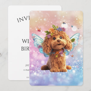 Invitation Cavapoo Cavoodle Ange Fée Anniversaire