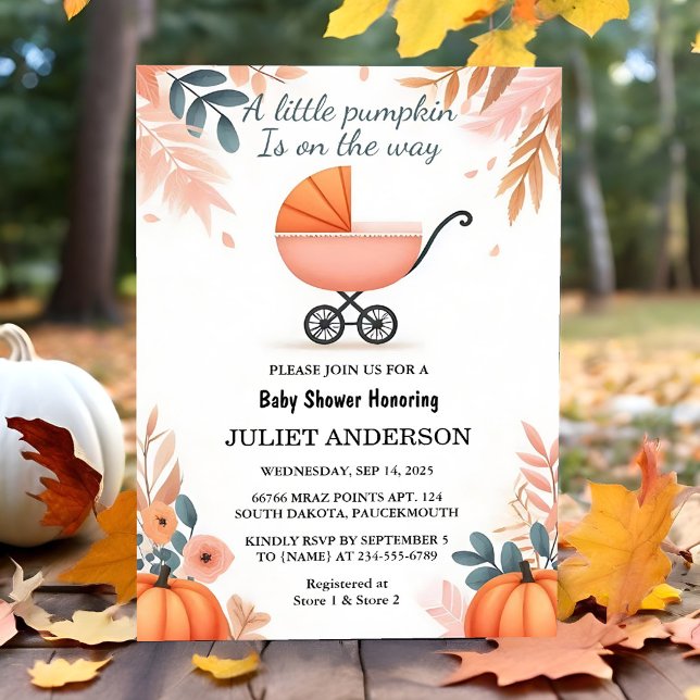 Invitation Ce Baby shower d'automne de fille Boho Rose Boho F (Créateur téléchargé)