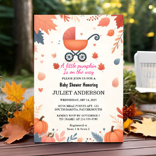 Invitation Ce Baby shower d'automne de la ferme rose bleu Boh