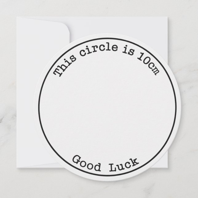 Invitation Ce cercle fait 10cm Bonne chance Drôle de grossess (Devant)