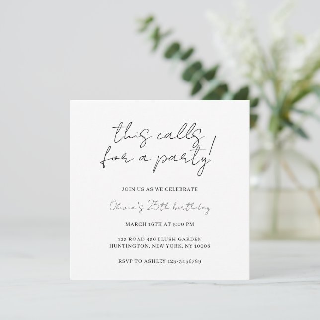 Invitation Ce Mérite une Fête Modèle d'Invitation Modifiable (Debout devant)