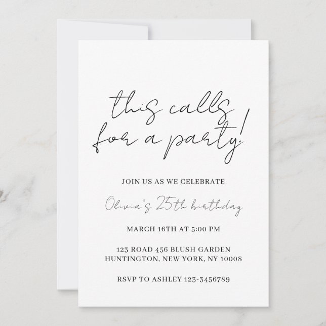 Invitation Ce modèle d'invitation modifiable pour une fête (Devant)