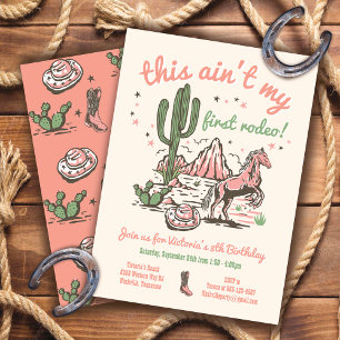 Invitation Ce n'est pas mon premier anniversaire de Rodeo Cow