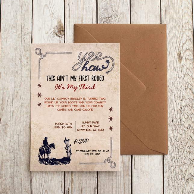 Invitation Ce n'est pas mon premier rodéo c'est ma troisième  (Créateur téléchargé)