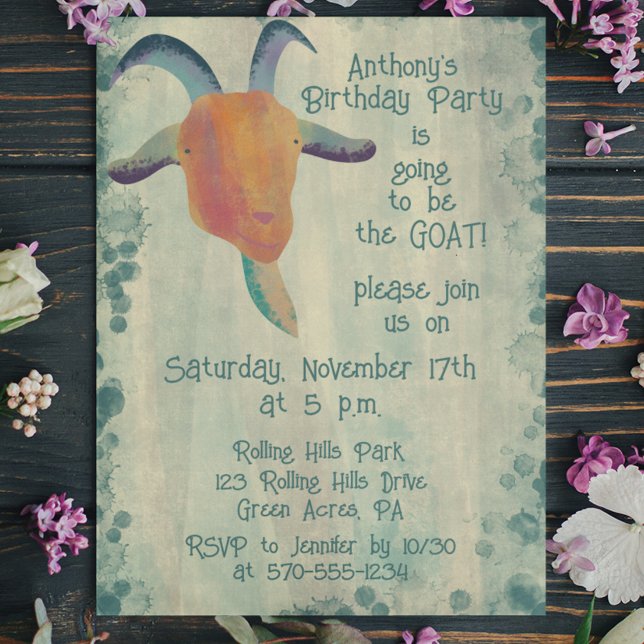 Invitation Ce parti va être le GOAT (Créateur téléchargé)