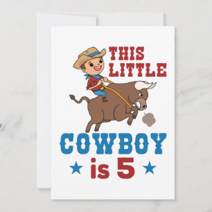 Invitation Ce petit cowboy a 5 ans, anniversaire de rodéo wes