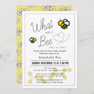 Invitation Ce qui il genre d'abeille indiquera le baby shower