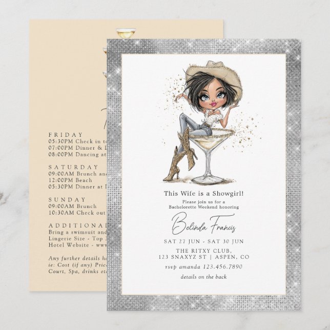 Invitation Ce week-end de bachelorette pour une épouse qui es (Devant / Derrière)