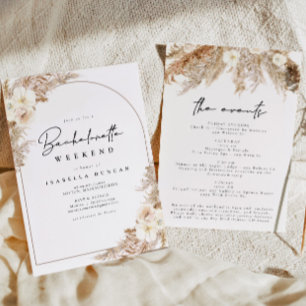 Invitation CEIRA Bohemian Pampas Grass Bachelorette Week-end