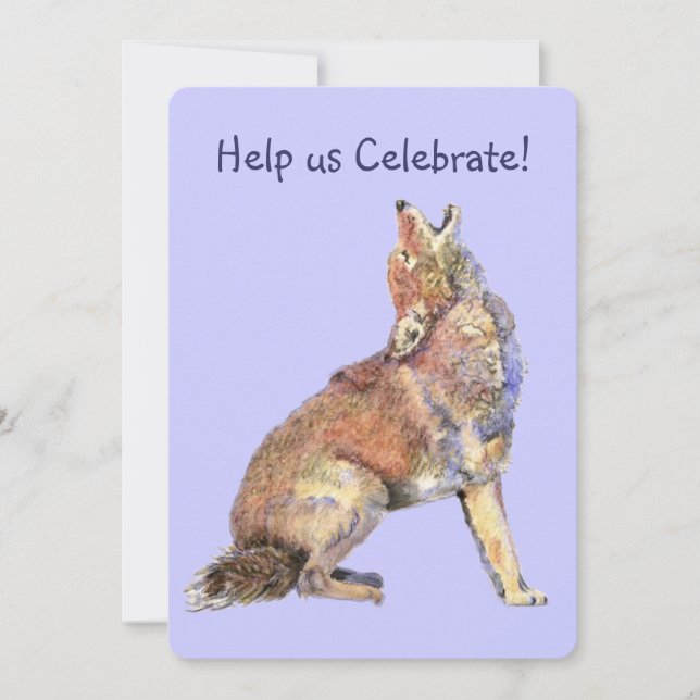 Invitation Celebrate Birthday Party Howling Coyotes Fun (Devant)