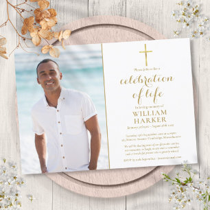 Invitation Célébration chrétienne de l'or de la vie Faire-par