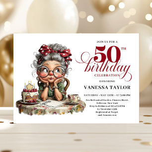 Invitation Célébration cinquantaine fantaisiste, drôle, anniv
