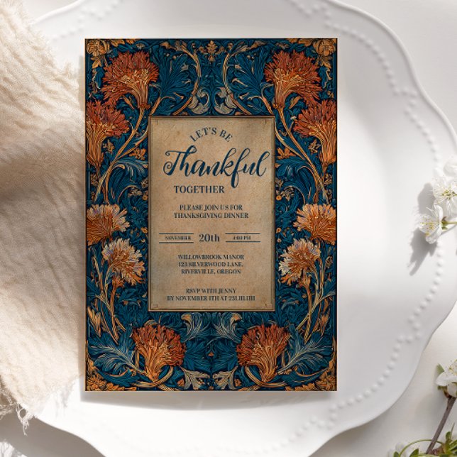 Invitation Célébration classique de la récolte bleue d'automn (Créateur téléchargé)