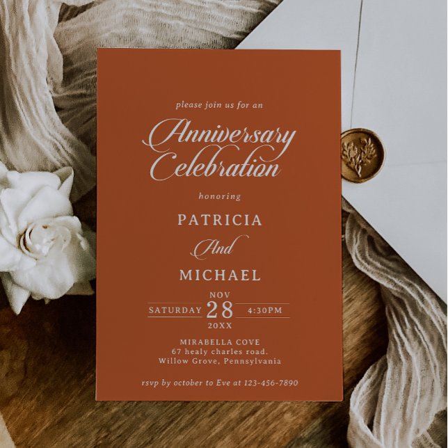Invitation Célébration classique de l'anniversaire de mariage (Créateur téléchargé)