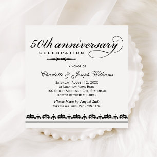 Invitation Célébration classique du 50e anniversaire de maria