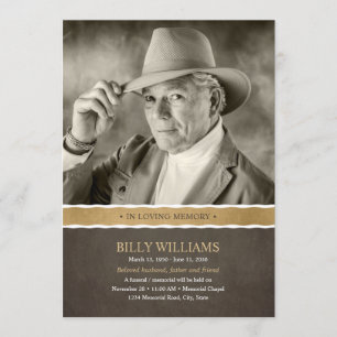 Invitation Célébration commémorative funèbre de photo de