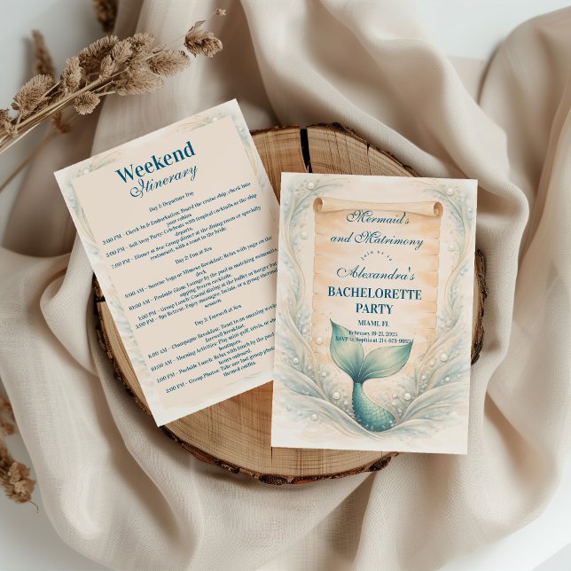Invitation Célébration Côtière de Sirène et de Mariage (Créateur téléchargé)