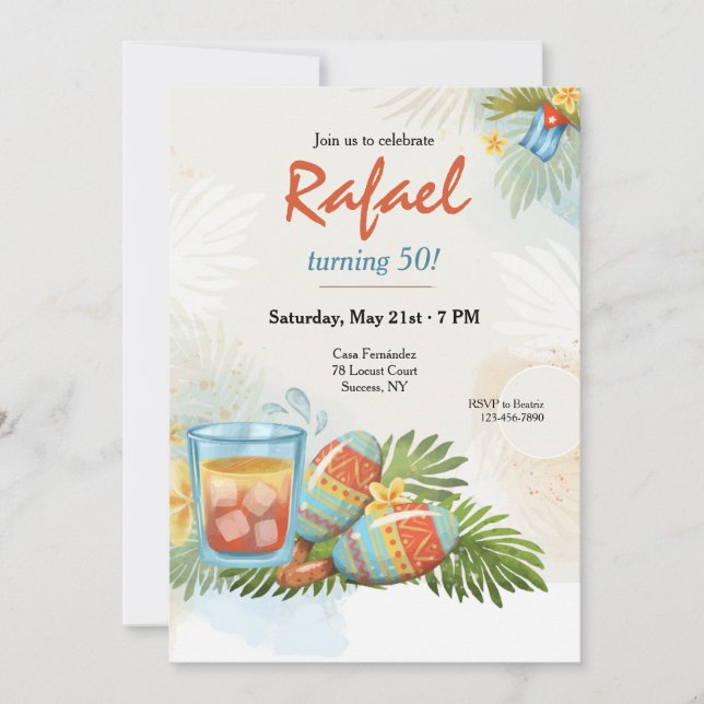 Invitation Célébration cubaine  (Devant)