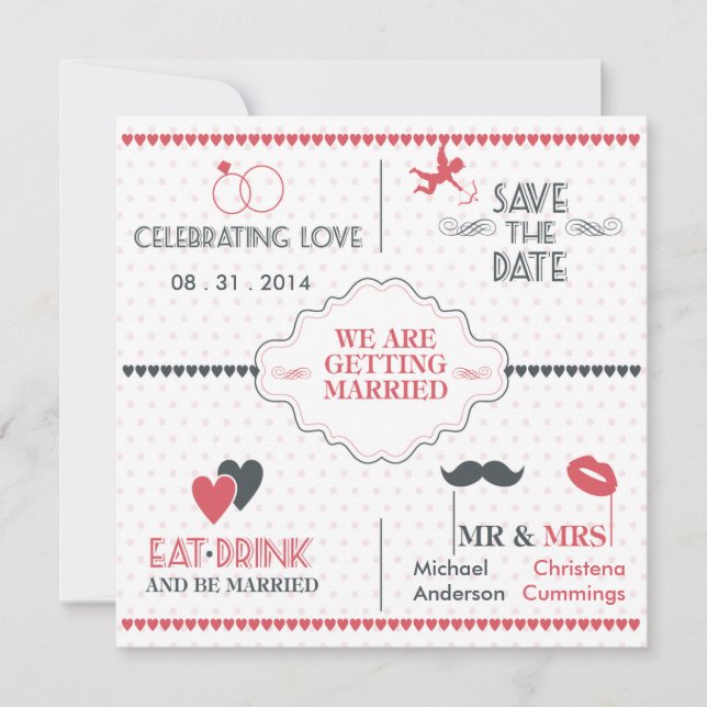 Invitation Célébration d'amour Annonce de sauvegarde de la da (Devant)