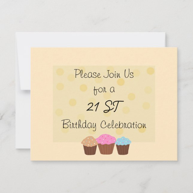Invitation Célébration d'anniversaire 21 ans (Devant)